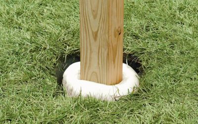 Expanded foam used to install a fence post