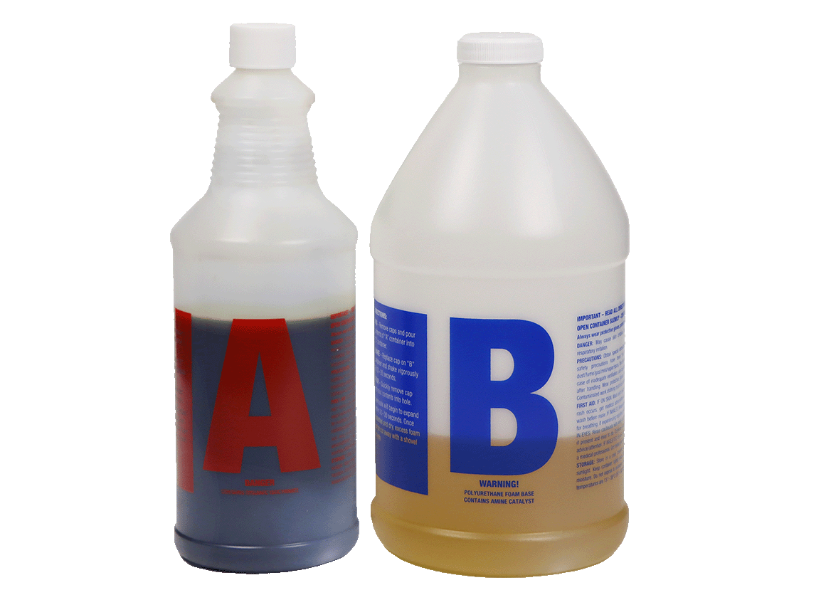 Postloc Post Setting Expanding Foam A and B Bottles